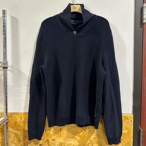 Ted Baker Men's Size 6 Blue Shawl Neck Button Sweater Long Sleeve Casual